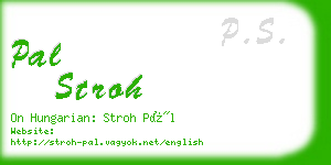 pal stroh business card